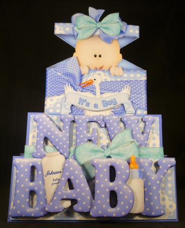 New Baby Boy - Large Shaped Card Insert by Michelle Chivers