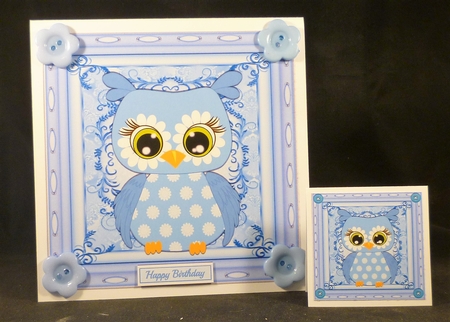 Beautiful Blue Owl 8x8 by Michelle Chivers