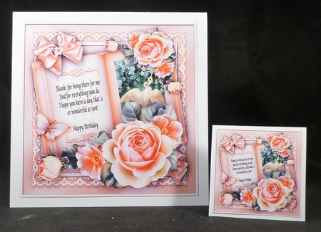 Topper Pink Roses with Book by Michelle Chivers