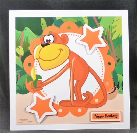 Cute Orange Monkey 8x8 by Michelle Chivers