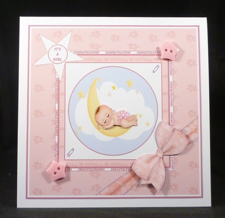 Its a girl 8 x 8 card front. by Michelle Chivers