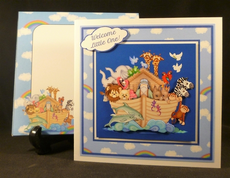 Noahs Ark 6 x 6 card for Baby Boy Mini Kit by Michelle Chivers