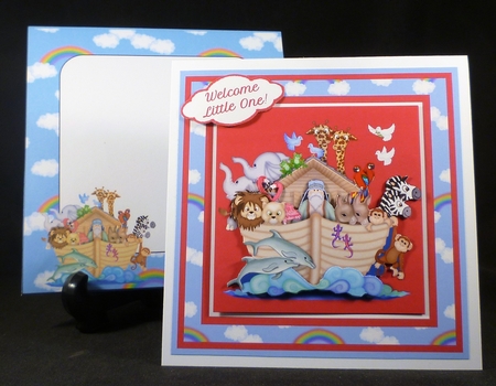 Noahs Ark 6 x 6 card for Baby Girl Mini Kit by Michelle Chivers