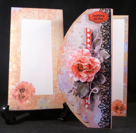 3 Fold Card Pink Rose by Michelle Chivers