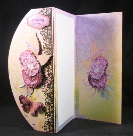 3 Fold Card Lavender Flowers by Michelle Chivers