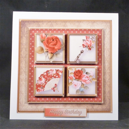 Retro Roses - Square Layers Card Mini Kit by Michelle Chivers