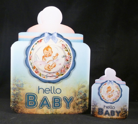 Vintage Baby Bottle Card blue 1237 by Michelle Chivers