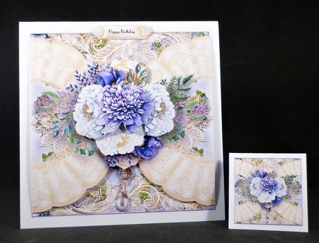 Beautiful Peonies and lace Card Front Kit by Michelle Chivers