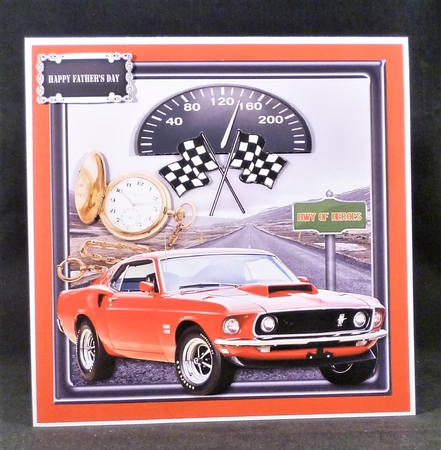 Mucle Cars Card Front Kit.  6 by Michelle Chivers