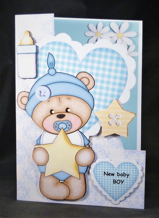 Shaped card new babyBoy by Michelle Chivers