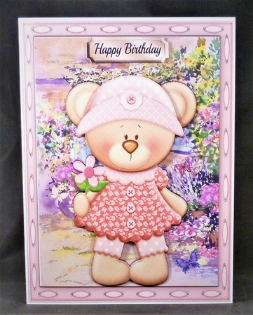 Gorgeous Teddy Bear In Gingham Dress by Michelle Chivers