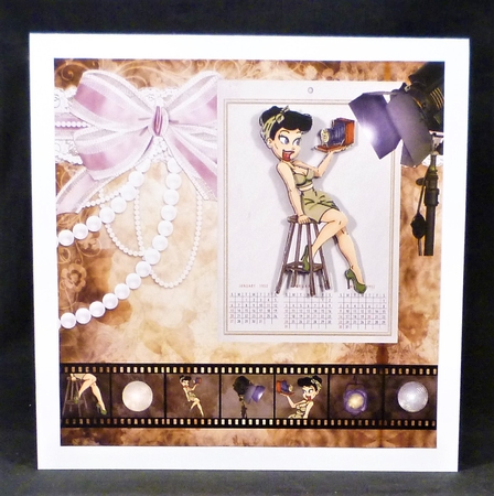 Retro Selfie 7.5 x 7.5 Card Front  by Michelle Chivers