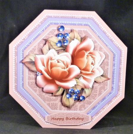 Octagon Card Roses by Michelle Chivers