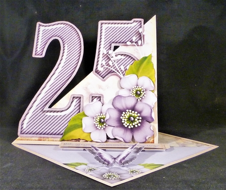 Vintage Easel 25th Silver Wedding Card Kit 1184 by Michelle Chivers