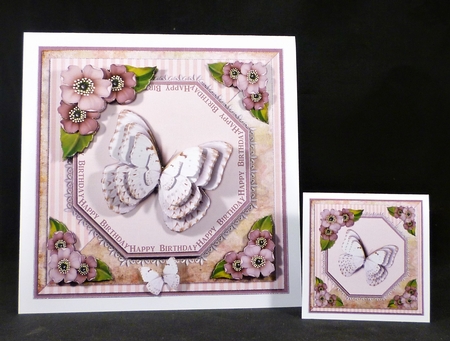 Vintage Lace Flowers Butterfly Card Kit 1248 by Michelle Chivers