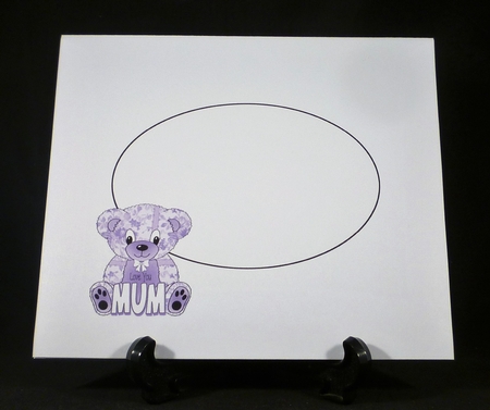 Teddy Bear Mothers Day or For Mum A Frame Card - Purple by Michelle Chivers