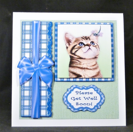 Kitten And Dragonfly 7.5 Inch Square Card Topper Kit & Assorted Greetings by Michelle Chivers