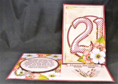  Vintage Side Easel Card With Three Different Fronts 1265 by Michelle Chivers
