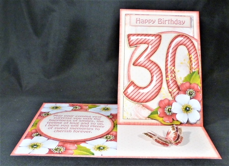 Vintage Side Easel Card 30th With Three Different Fronts 1265 by Michelle Chivers