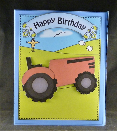 3D Big Red Tractor Gift Box Card Kit 3d Decoupage by Michelle Chivers