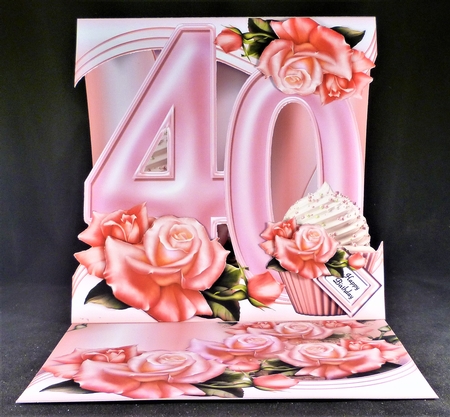 Special Birthday Roses & Cupcakes - Age 40 by Michelle Chivers