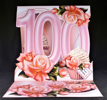 Special Birthday Roses & Cupcakes - Age 100 by Michelle Chivers
