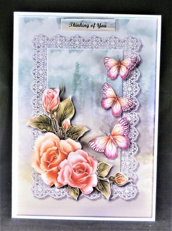 Summer Glowing Roses & Butterflies by Michelle Chivers