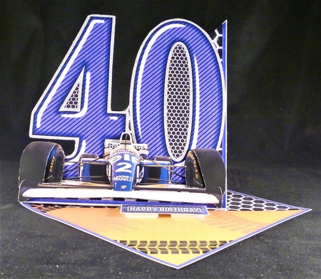 Vintage Easel 40th formula one Birthday Card Kit 1179 by Michelle Chivers
