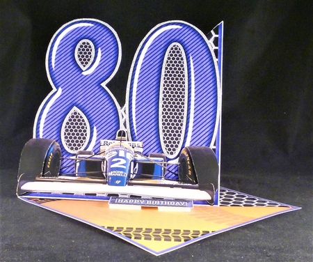Vintage Easel 80th formula one Birthday Card Kit 1179 by Michelle Chivers