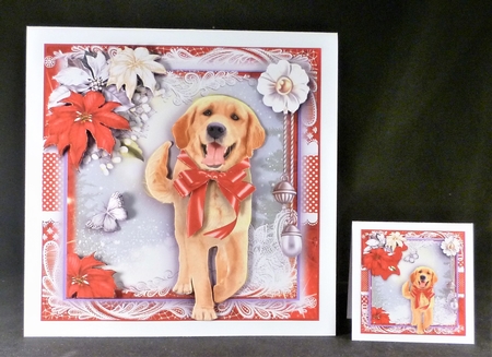 The Christmas Labrador Card Front Kit by Michelle Chivers