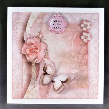 Vintage roses and Butterfly by Michelle Chivers
