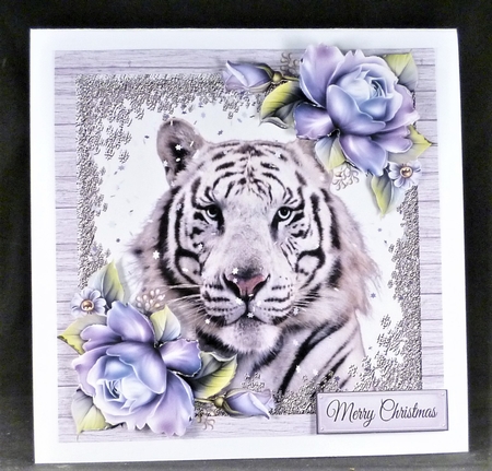 Beautiful White Tiger In The Snow 8x8 Mini Kit by Michelle Chivers
