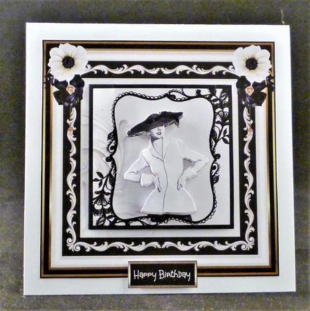 Lady and flower 7x7 by Michelle Chivers