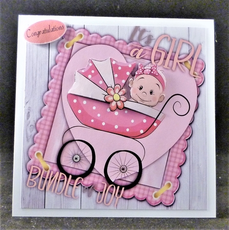 Baby Girl In Pram 8x8 by Michelle Chivers