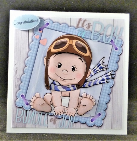 Little Pilot Baby 8x8 by Michelle Chivers