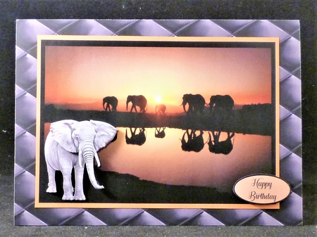 7x5 SILHOUETTE ELEPHANTS  by Michelle Chivers
