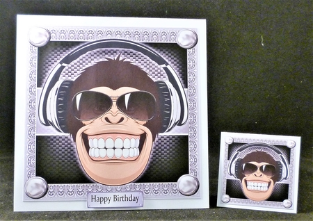 Cheeky Music Monkey 8x8 by Michelle Chivers