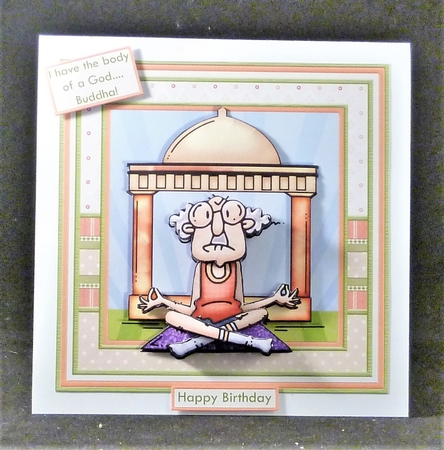 BODY OF A GOD BUDDHA Humorous 7.5 Decoupage & Insert Mini Kit by Michelle Chivers