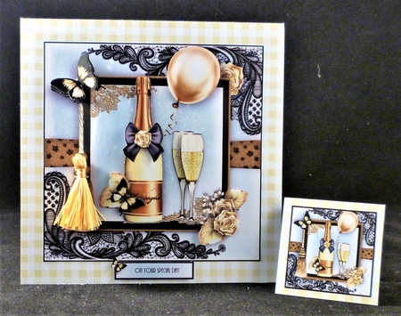 Champagne Wishes Card Front Kit by Michelle Chivers