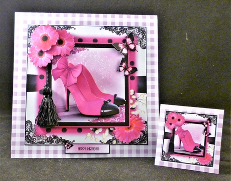 Hot Pink and Black Shoes Card Kit by Michelle Chivers
