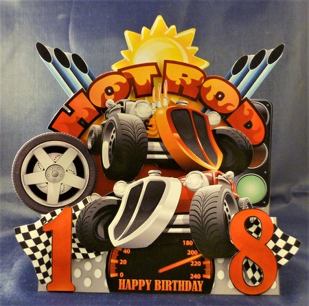Hot Rod Car 3D Mountain Fold Card by Michelle Chivers