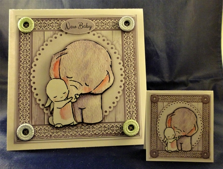 Beautiful Elephant & Friend 8x8 by Michelle Chivers