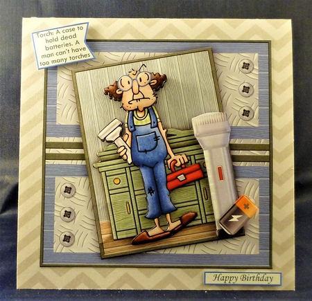 GUS & DEAD BATTERIES 7.5 Humorous Decoupage & Insert Mini Kit by Michelle Chivers