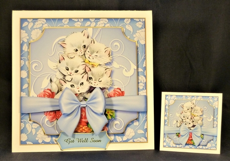 Vintage Kitten Baskets Kit-1-Blue by Michelle Chivers