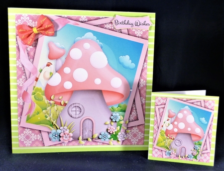 Good Luck In Your New Home Pink Toadstool 8x8 by Michelle Chivers