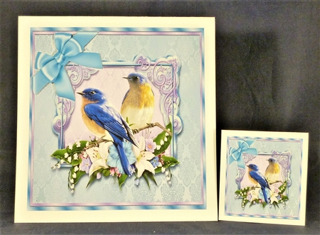 pretty birds ( blue) 8x8 by Michelle Chivers