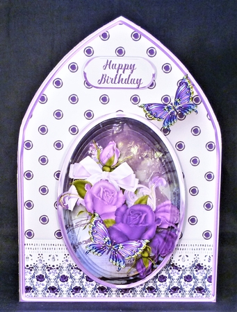 Purple Roses Arched Card Mini Kit by Michelle Chivers