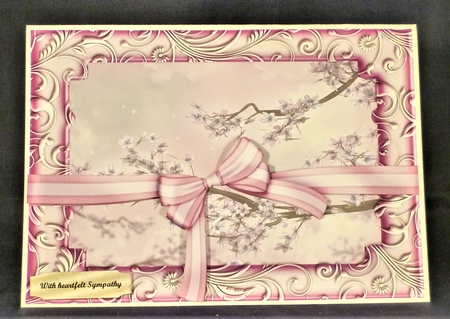 Lilac blossom framed topper with bow by Michelle Chivers