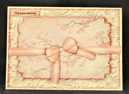 Pink blossom framed topper with bow by Michelle Chivers