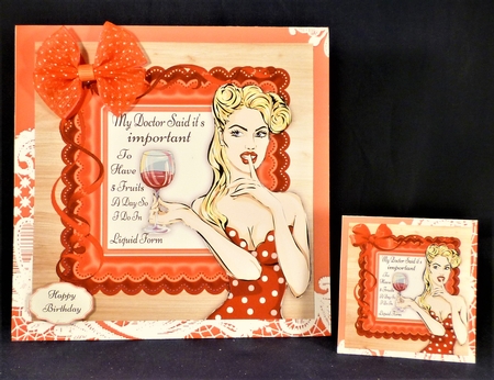 5 Fruits A Day Wine Humor 8x8 by Michelle Chivers